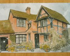 ALockwood_0007 The Gables, Henley in Arden July 1988. Original painting by Arthur Lockwood